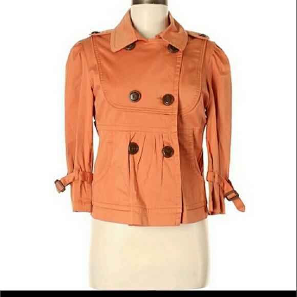 Medium American Rag pumpkin orange peplum Pea coat - Picture 1 of 5